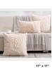 Leaf Pattern Soft Wool Fleece Feeling Cushion & Filler